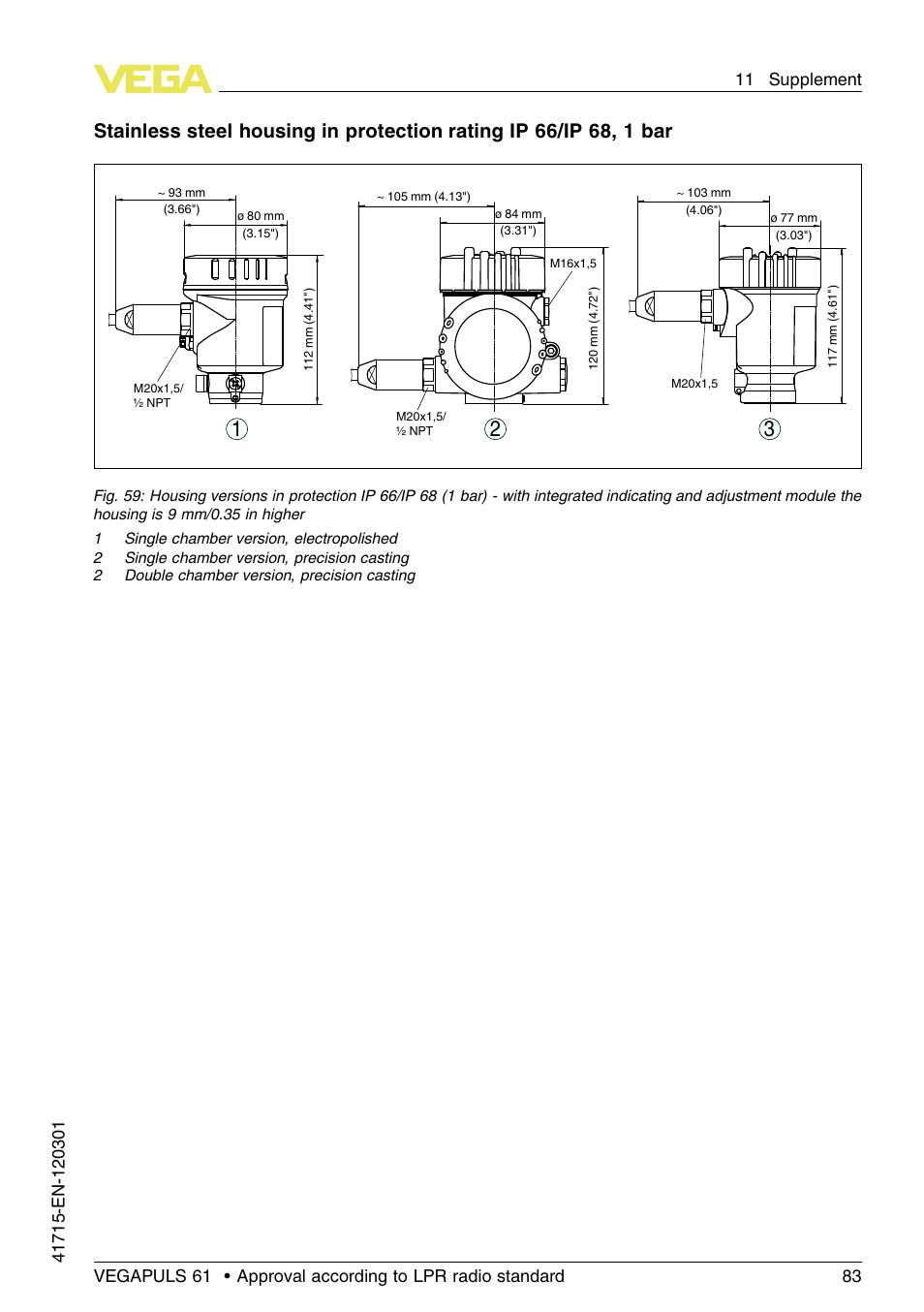 VEGA VEGAPULS 61 (≥ 2.0.0 - ≥ 4.0.0) Profibus PA Approval according to LPR radio standard User Manual | Page 83 / 92