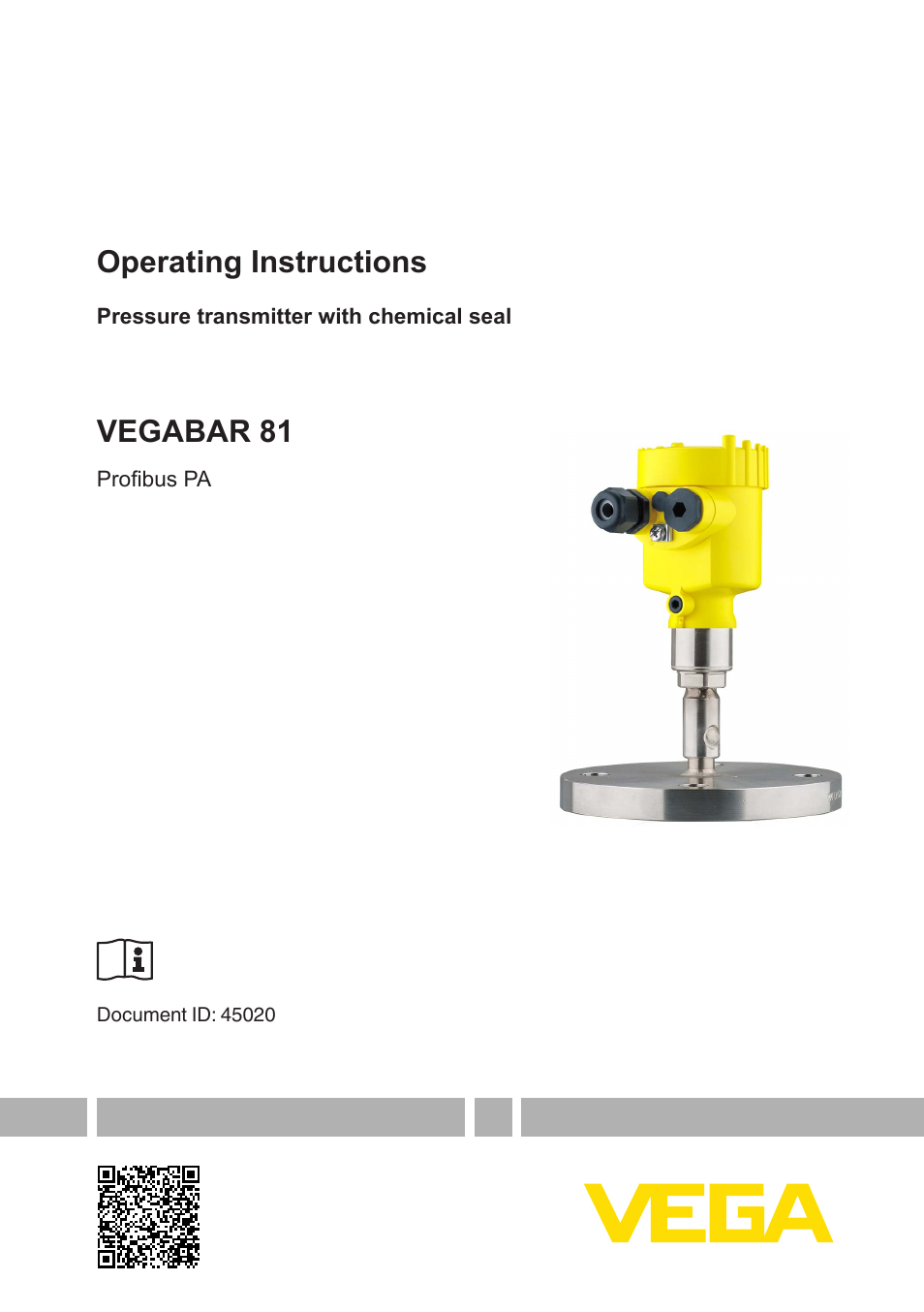 VEGA VEGABAR 81 Profibus PA - Operating Instructions User Manual | 84 pages