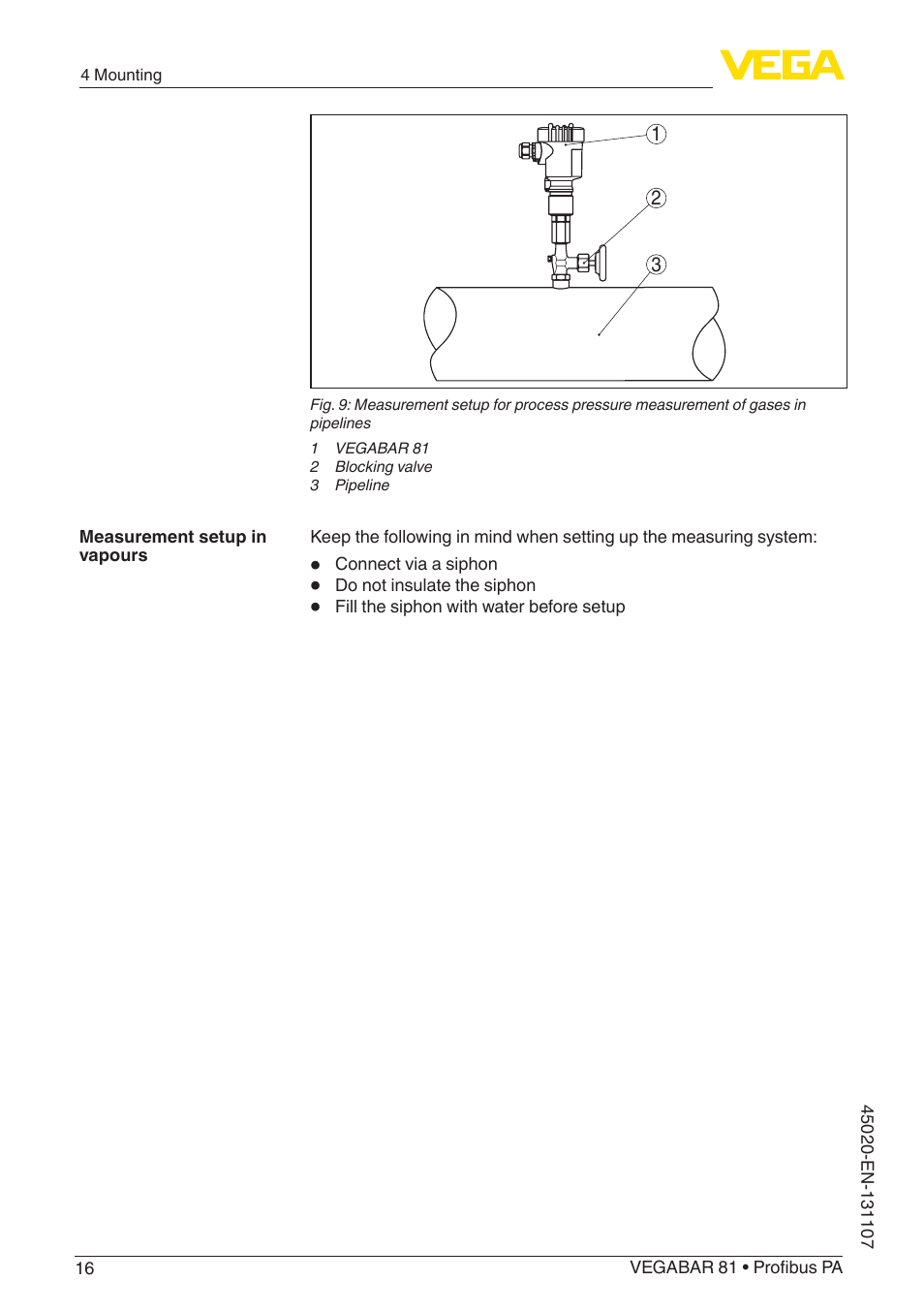 VEGA VEGABAR 81 Profibus PA - Operating Instructions User Manual | Page 16 / 84