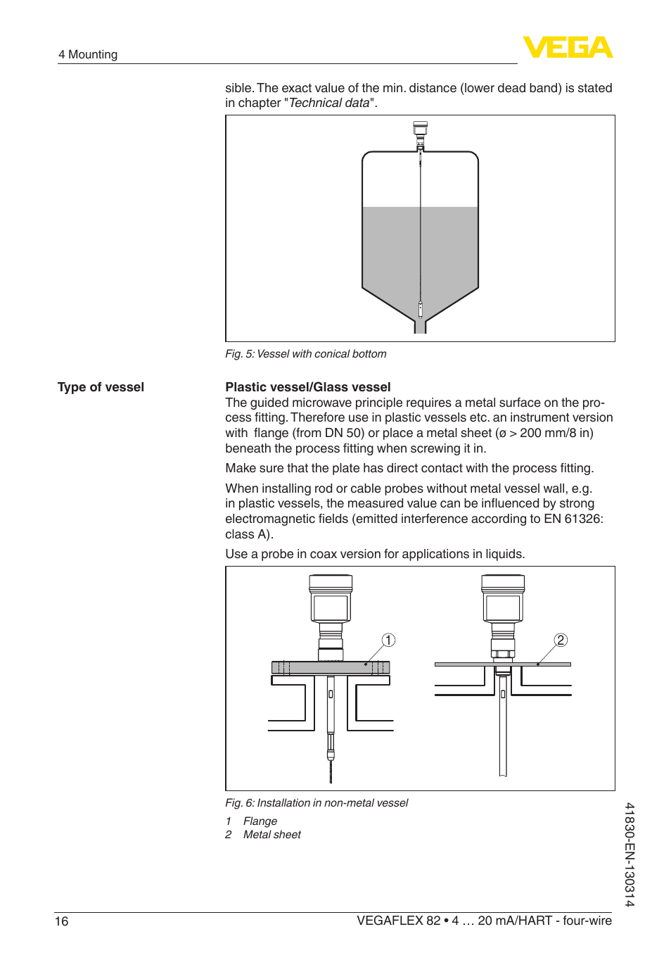 VEGA VEGAFLEX 82 4 … 20 mA_HART four-wire User Manual | Page 16 / 84