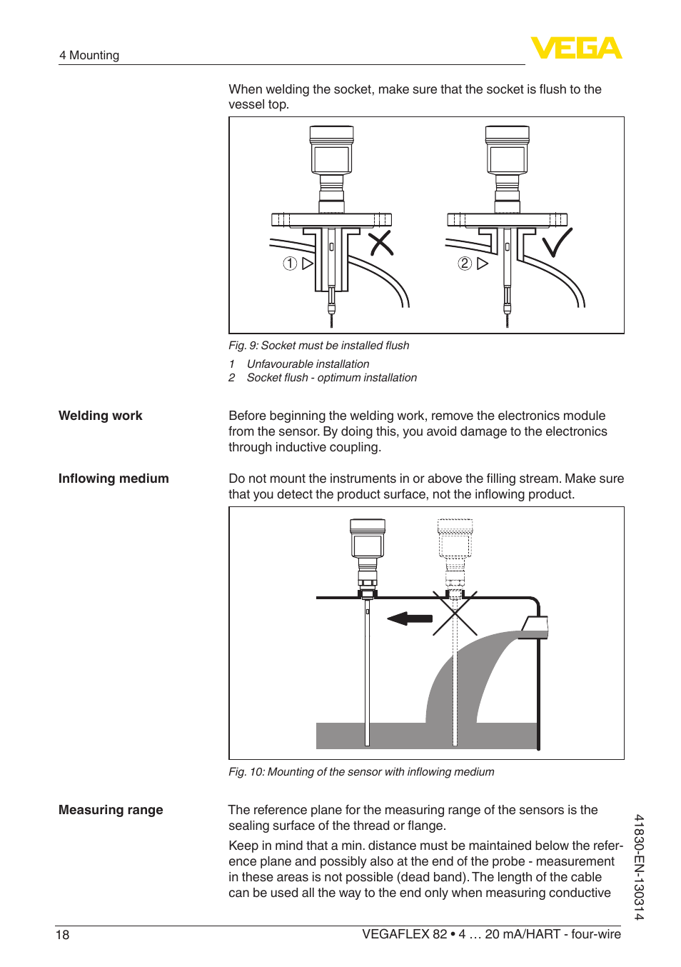 VEGA VEGAFLEX 82 4 … 20 mA_HART four-wire User Manual | Page 18 / 84