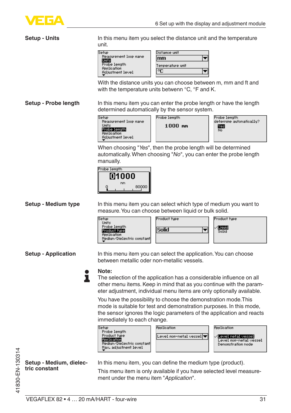 VEGA VEGAFLEX 82 4 … 20 mA_HART four-wire User Manual | Page 31 / 84