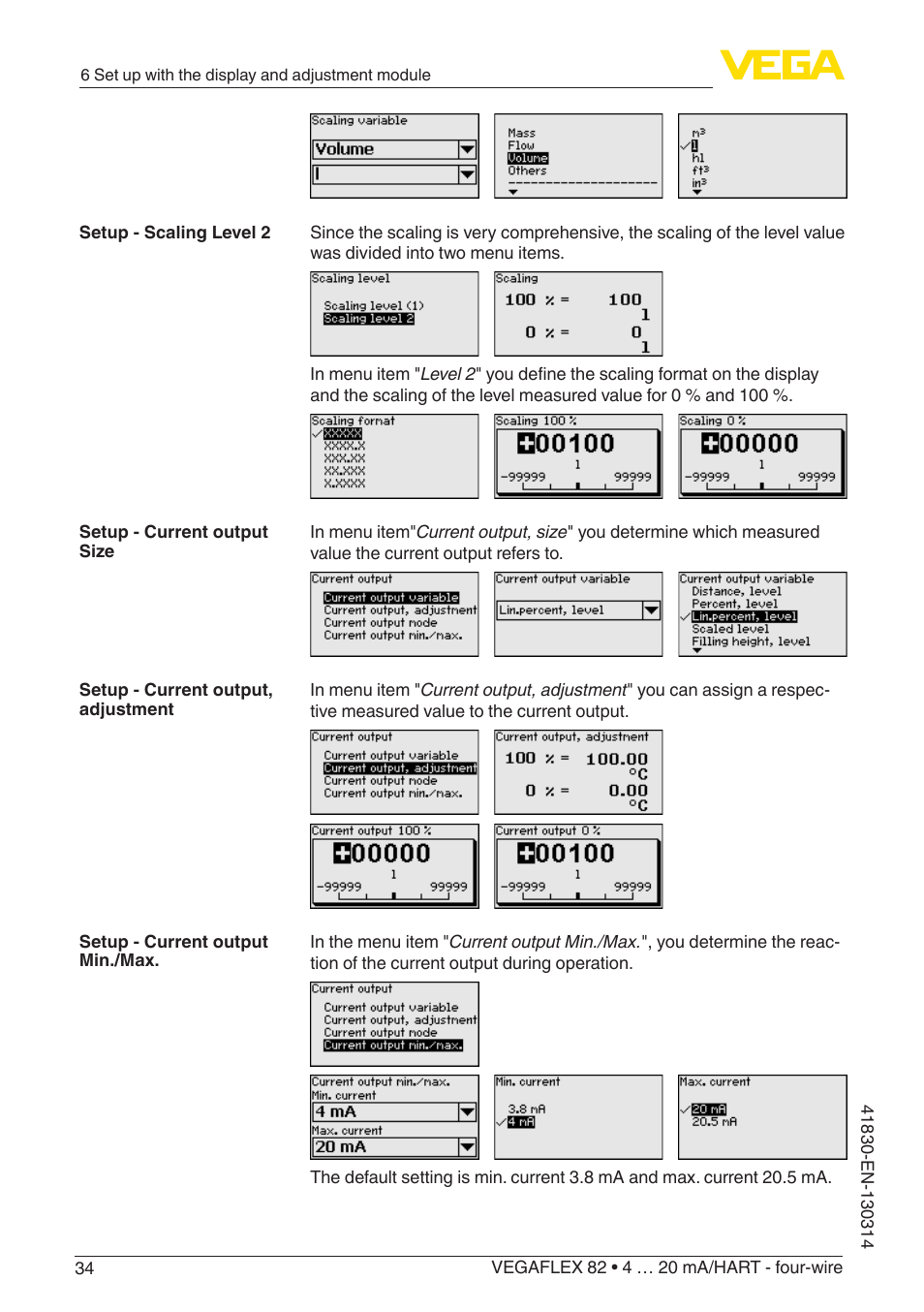 VEGA VEGAFLEX 82 4 … 20 mA_HART four-wire User Manual | Page 34 / 84