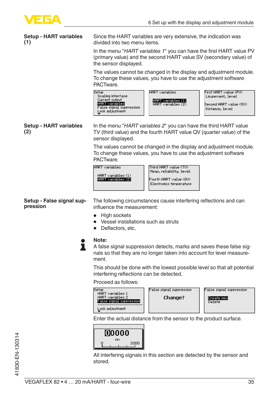 VEGA VEGAFLEX 82 4 … 20 mA_HART four-wire User Manual | Page 35 / 84
