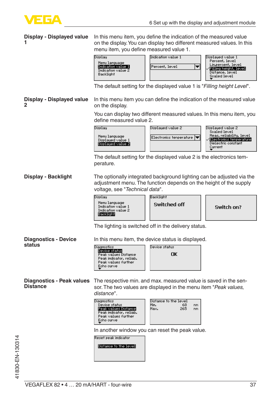 VEGA VEGAFLEX 82 4 … 20 mA_HART four-wire User Manual | Page 37 / 84