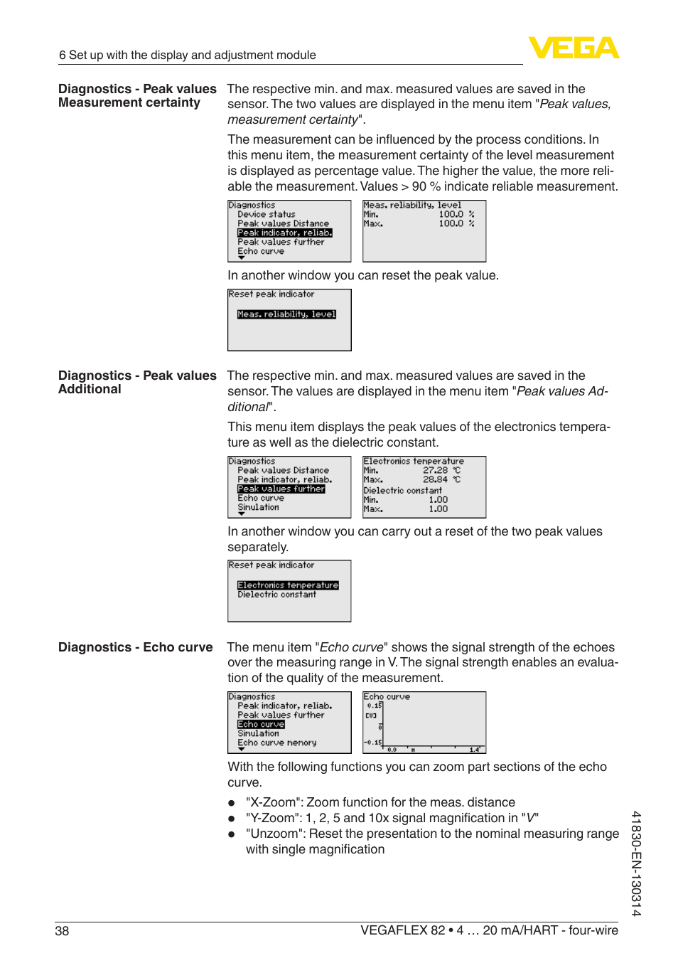 VEGA VEGAFLEX 82 4 … 20 mA_HART four-wire User Manual | Page 38 / 84