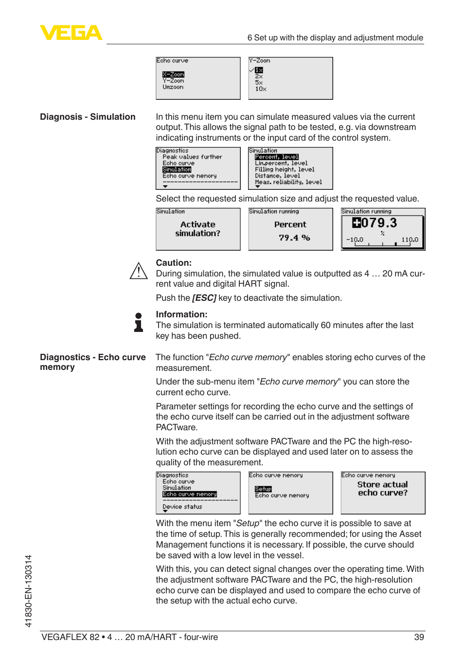 VEGA VEGAFLEX 82 4 … 20 mA_HART four-wire User Manual | Page 39 / 84