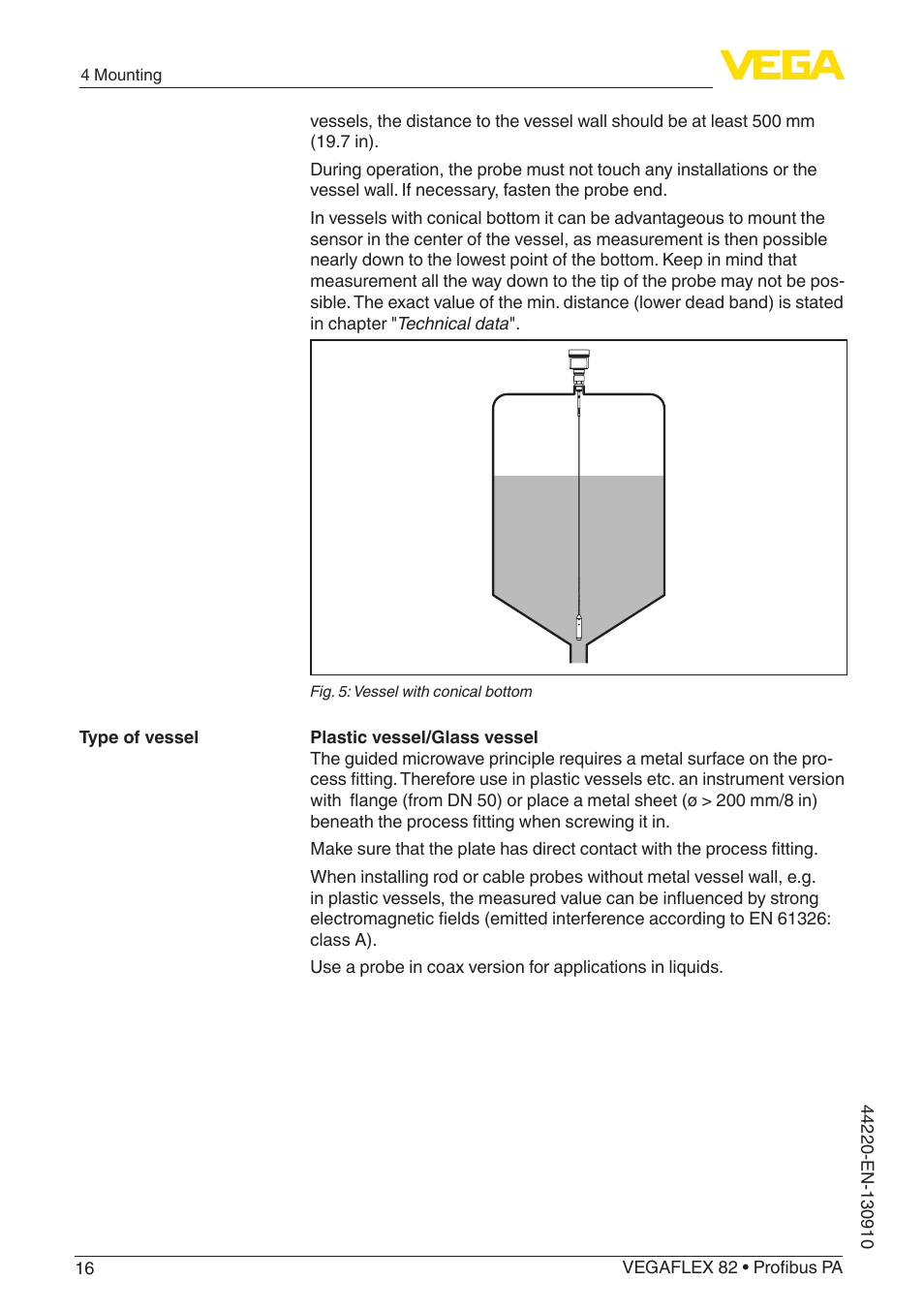 VEGA VEGAFLEX 82 Profibus PA User Manual | Page 16 / 100