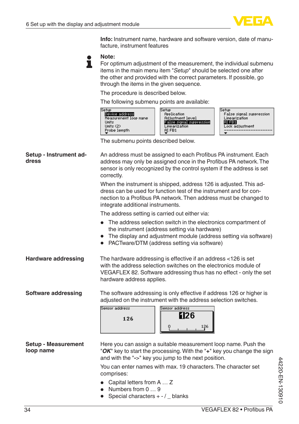 VEGA VEGAFLEX 82 Profibus PA User Manual | Page 34 / 100