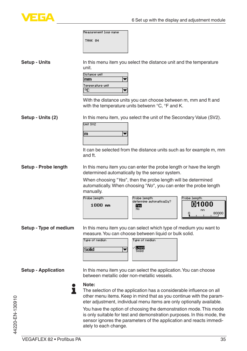 VEGA VEGAFLEX 82 Profibus PA User Manual | Page 35 / 100