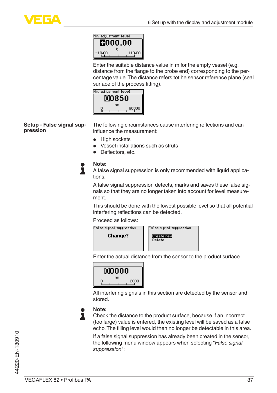 VEGA VEGAFLEX 82 Profibus PA User Manual | Page 37 / 100