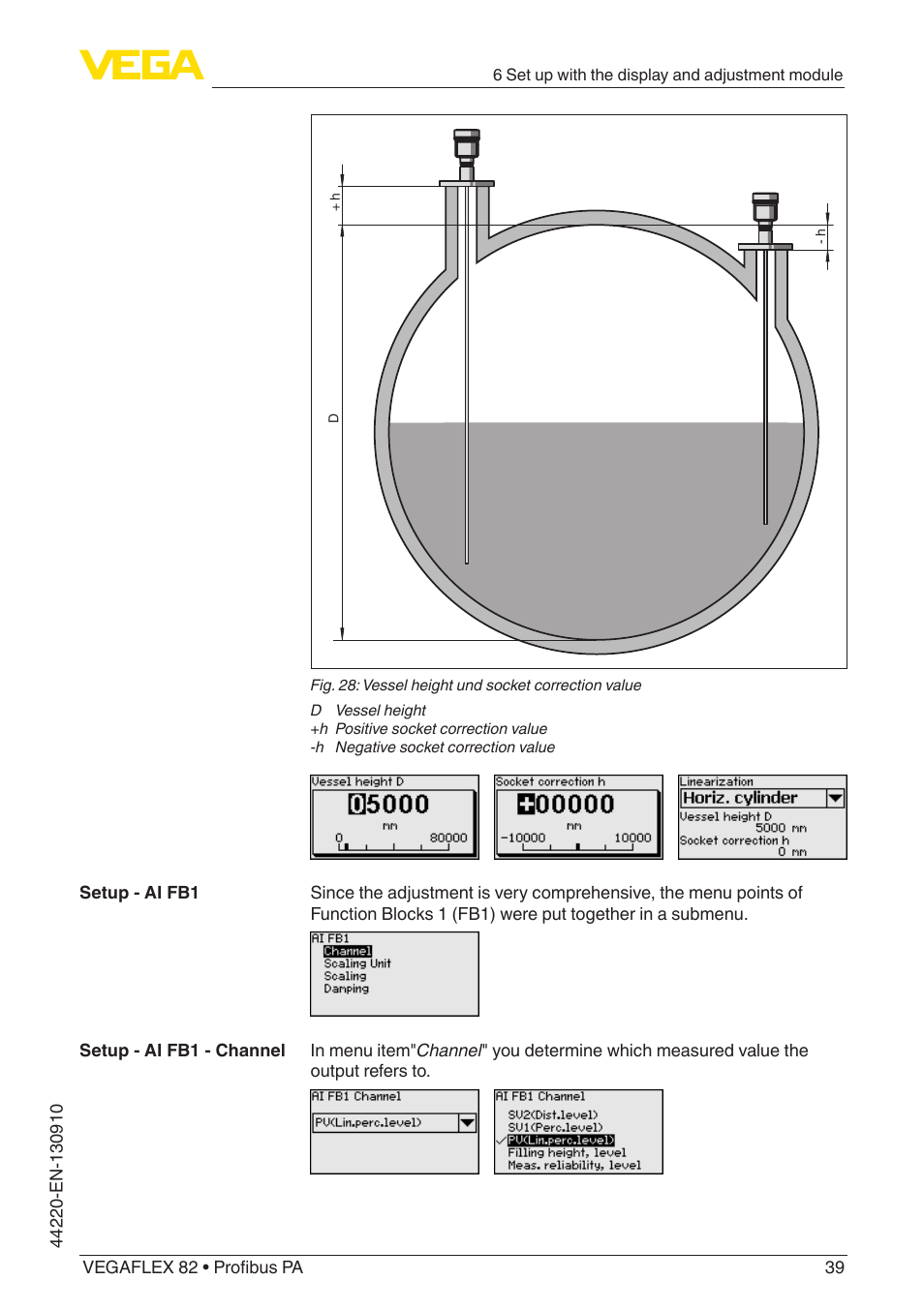 VEGA VEGAFLEX 82 Profibus PA User Manual | Page 39 / 100
