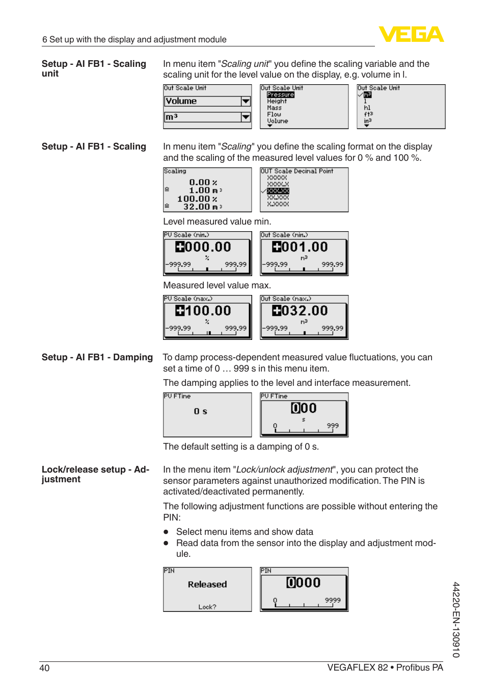 VEGA VEGAFLEX 82 Profibus PA User Manual | Page 40 / 100