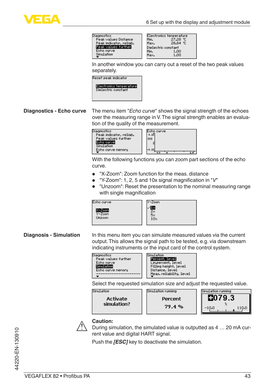 VEGA VEGAFLEX 82 Profibus PA User Manual | Page 43 / 100