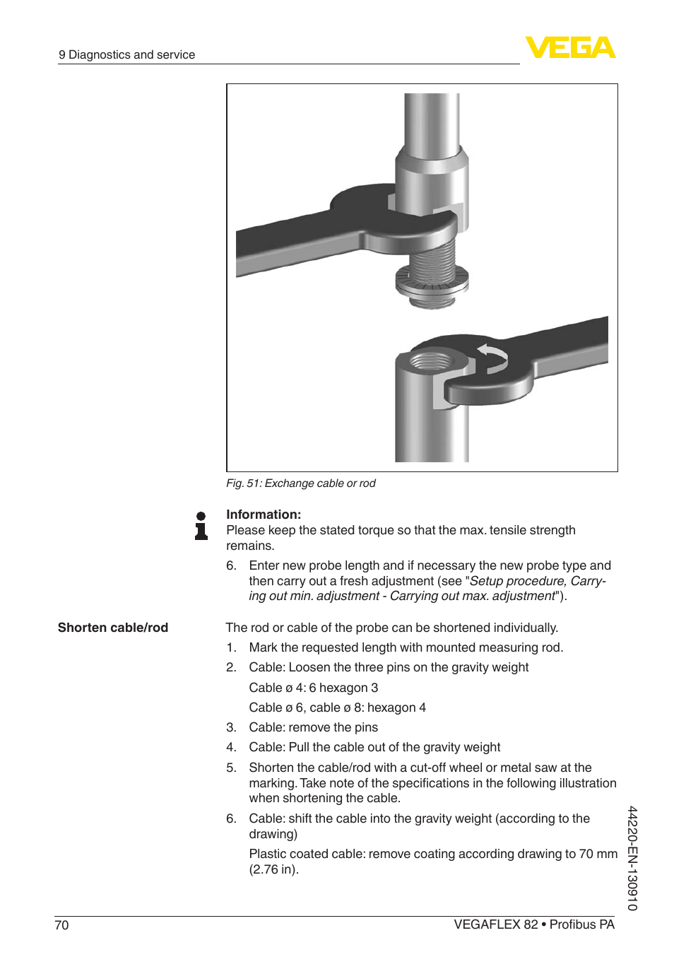 VEGA VEGAFLEX 82 Profibus PA User Manual | Page 70 / 100