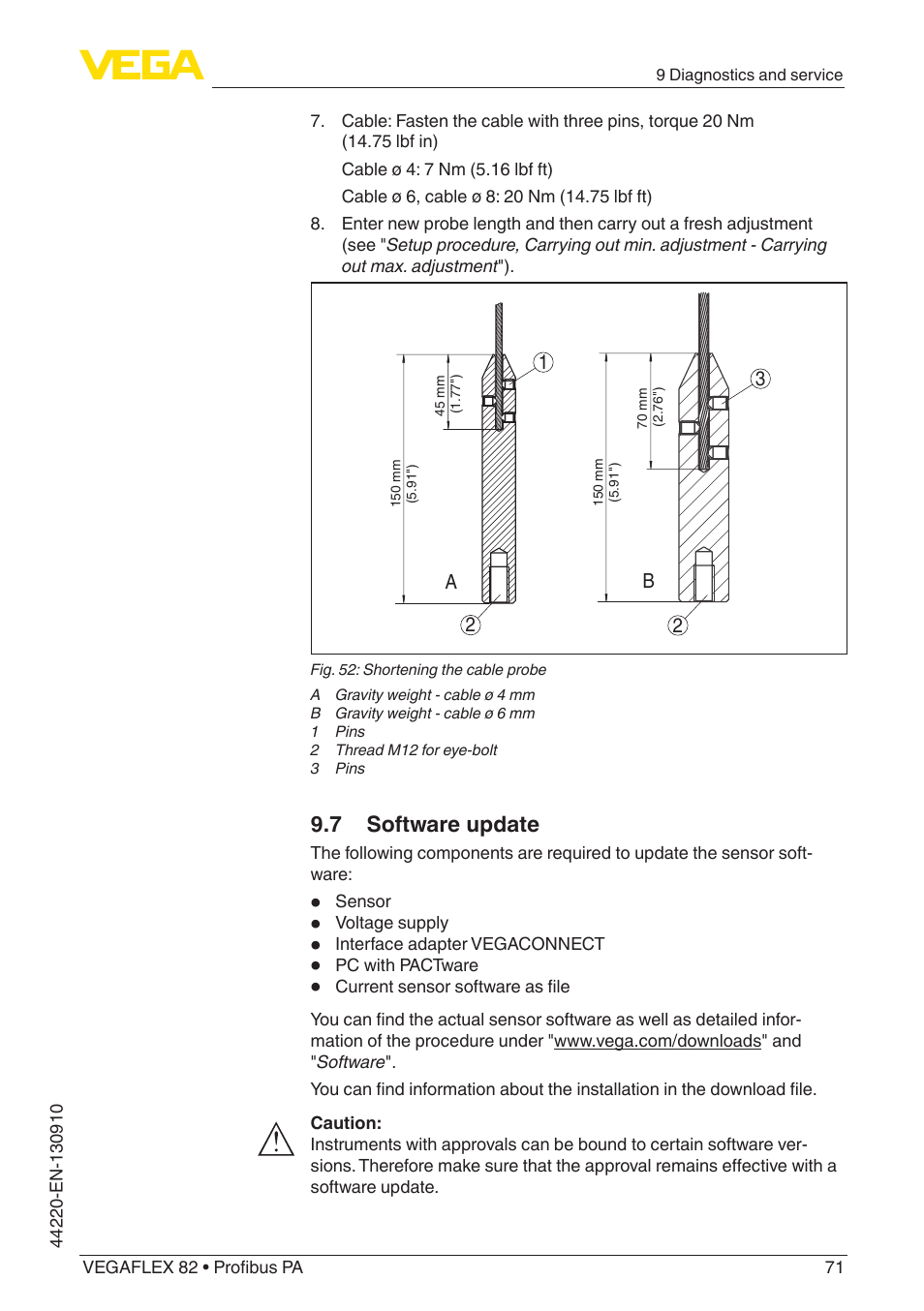 7 software update | VEGA VEGAFLEX 82 Profibus PA User Manual | Page 71 / 100