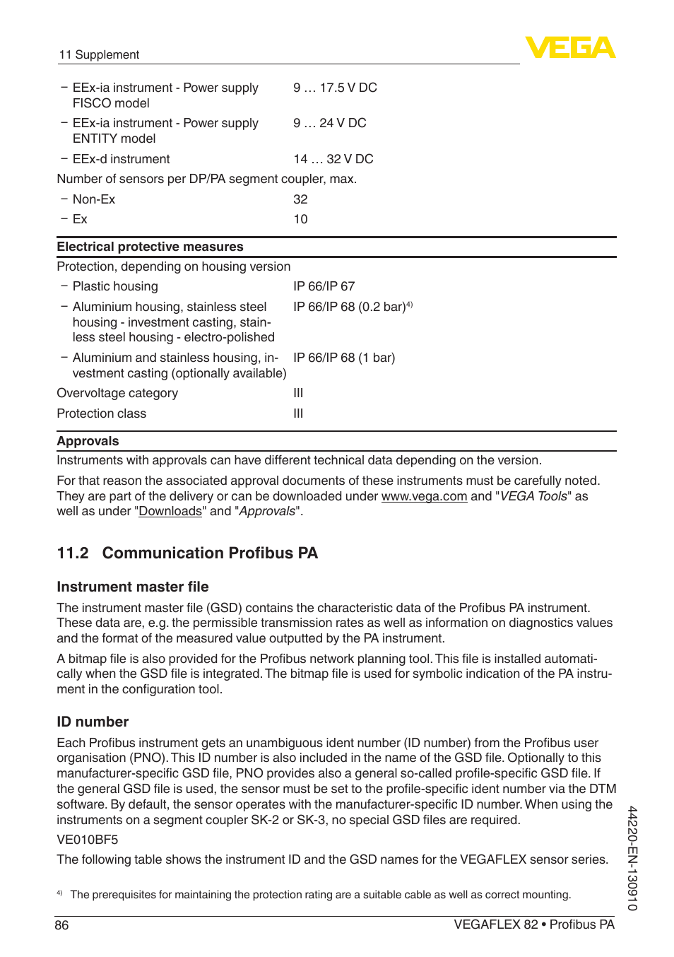 2 communication profibus pa | VEGA VEGAFLEX 82 Profibus PA User Manual | Page 86 / 100