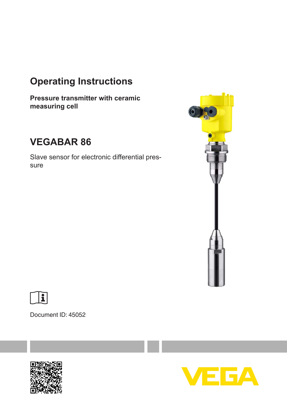 VEGA VEGABAR 86 Save sensor - Operating Instructions User Manual | 60 pages