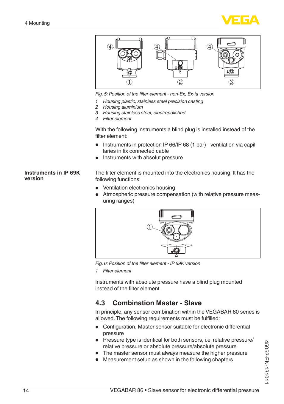 3 combination master - slave | VEGA VEGABAR 86 Save sensor - Operating Instructions User Manual | Page 14 / 60