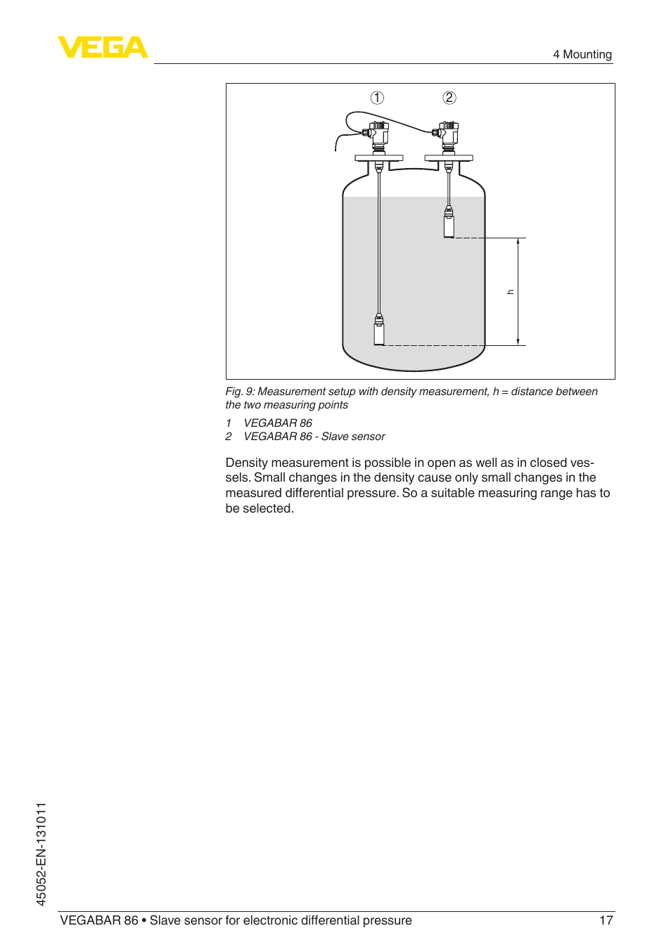 VEGA VEGABAR 86 Save sensor - Operating Instructions User Manual | Page 17 / 60