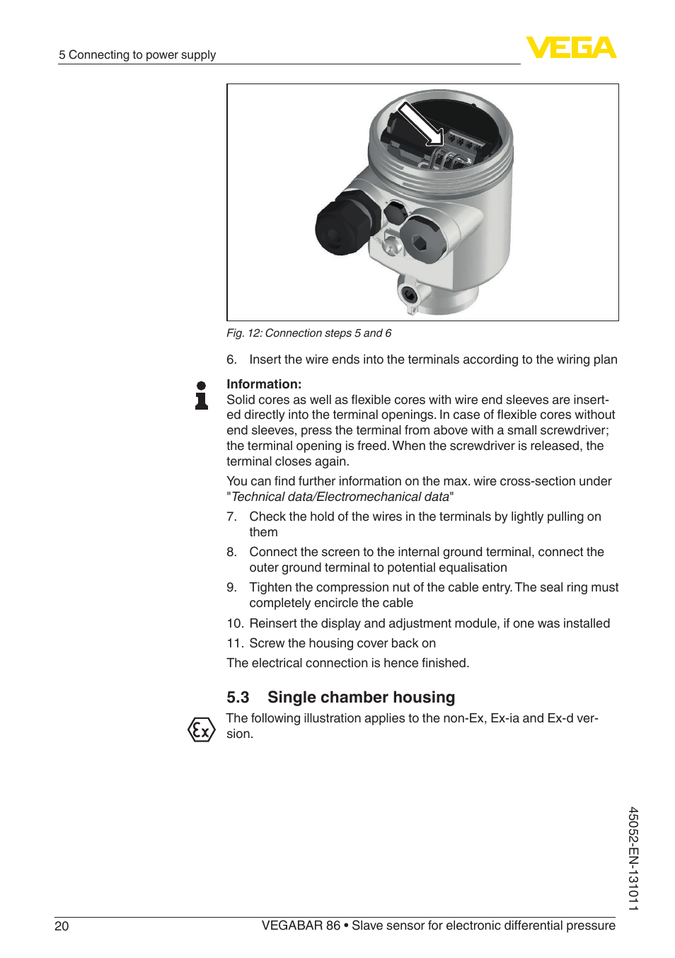 3 single chamber housing | VEGA VEGABAR 86 Save sensor - Operating Instructions User Manual | Page 20 / 60