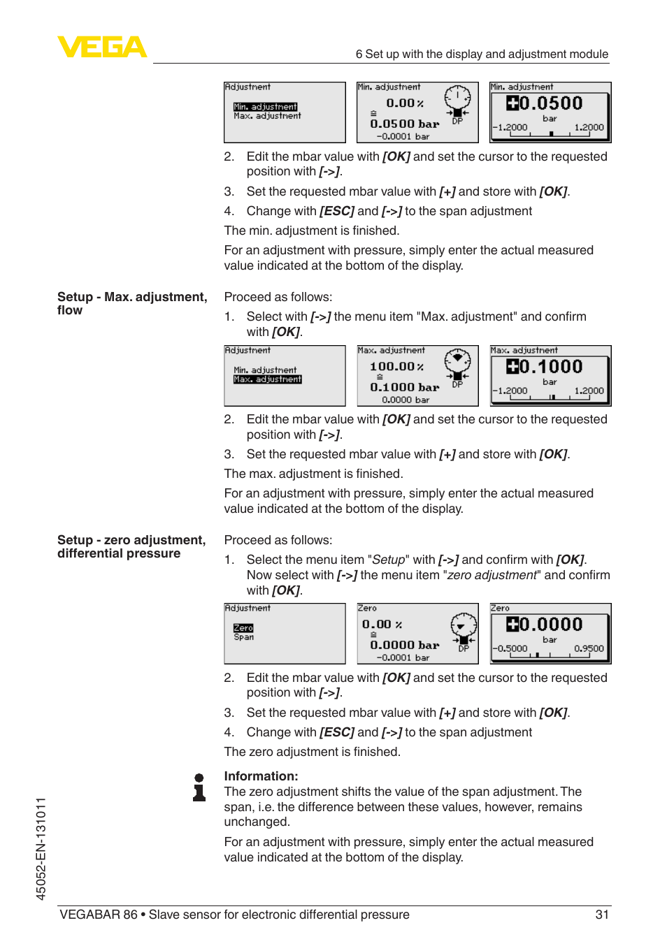 VEGA VEGABAR 86 Save sensor - Operating Instructions User Manual | Page 31 / 60