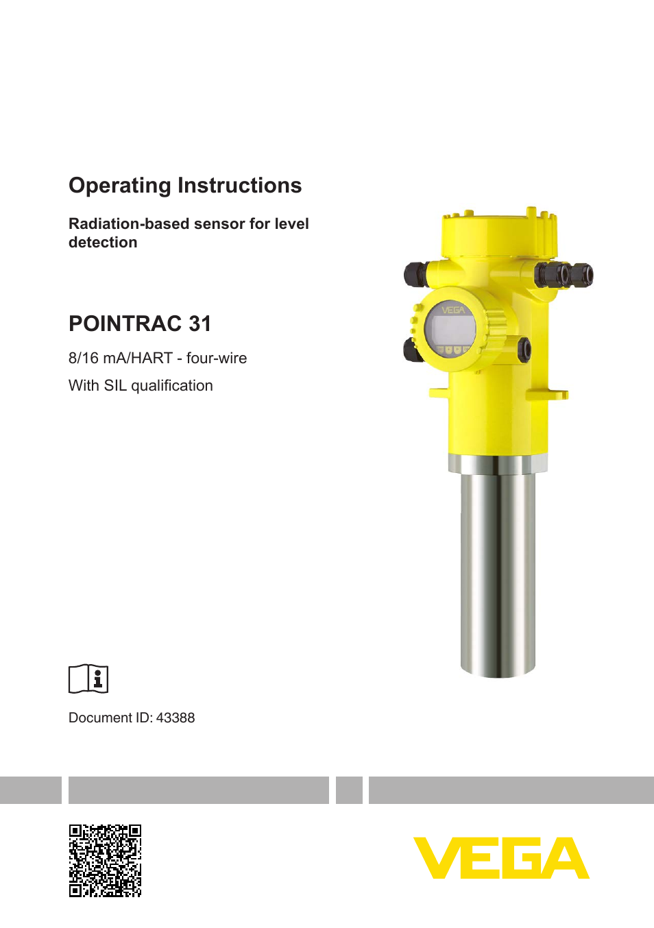 VEGA POINTRAC 31 8_16 mA_HART - four-wire With SIL qualification User Manual | 60 pages