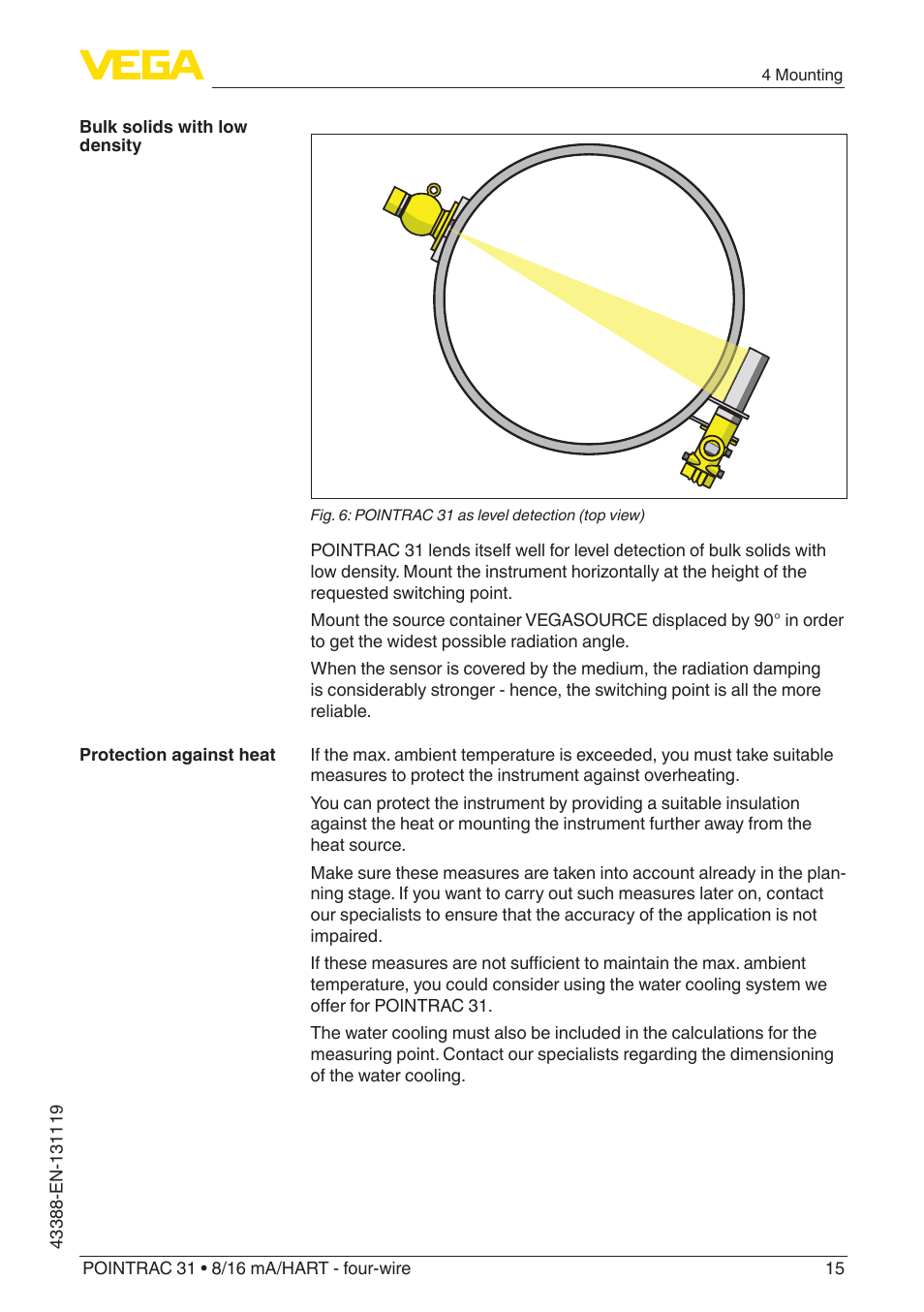 VEGA POINTRAC 31 8_16 mA_HART - four-wire With SIL qualification User Manual | Page 15 / 60