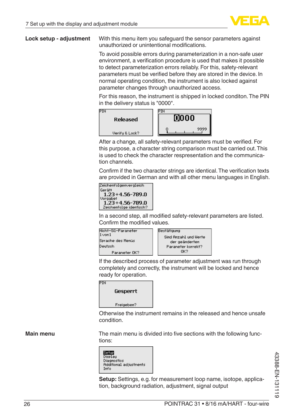 VEGA POINTRAC 31 8_16 mA_HART - four-wire With SIL qualification User Manual | Page 26 / 60