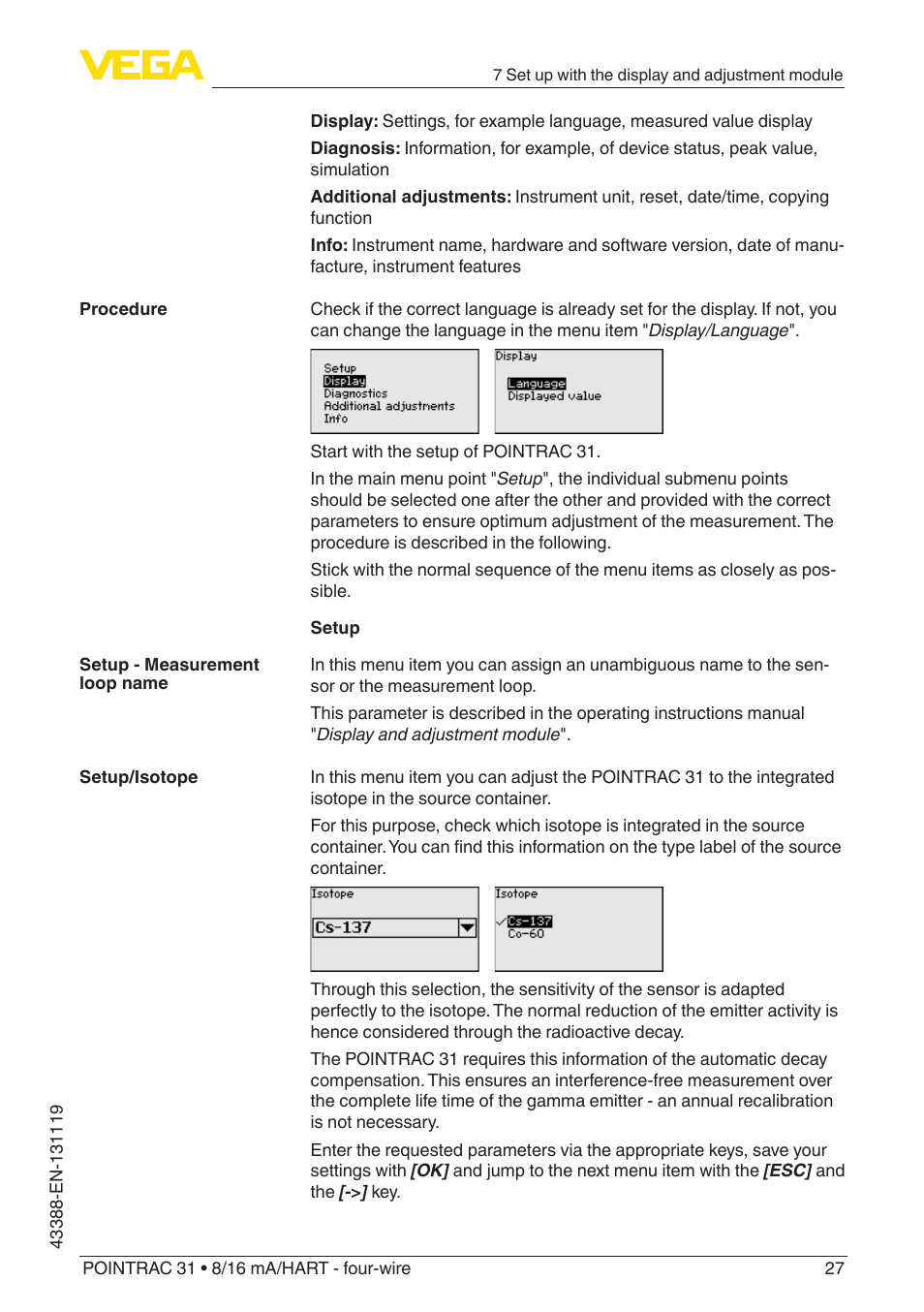 VEGA POINTRAC 31 8_16 mA_HART - four-wire With SIL qualification User Manual | Page 27 / 60