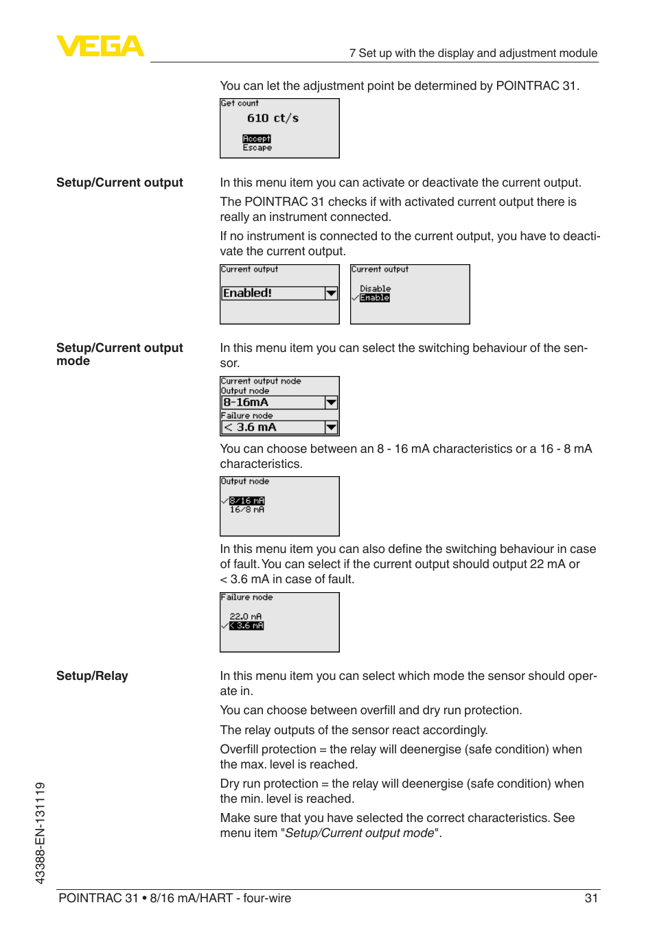 VEGA POINTRAC 31 8_16 mA_HART - four-wire With SIL qualification User Manual | Page 31 / 60
