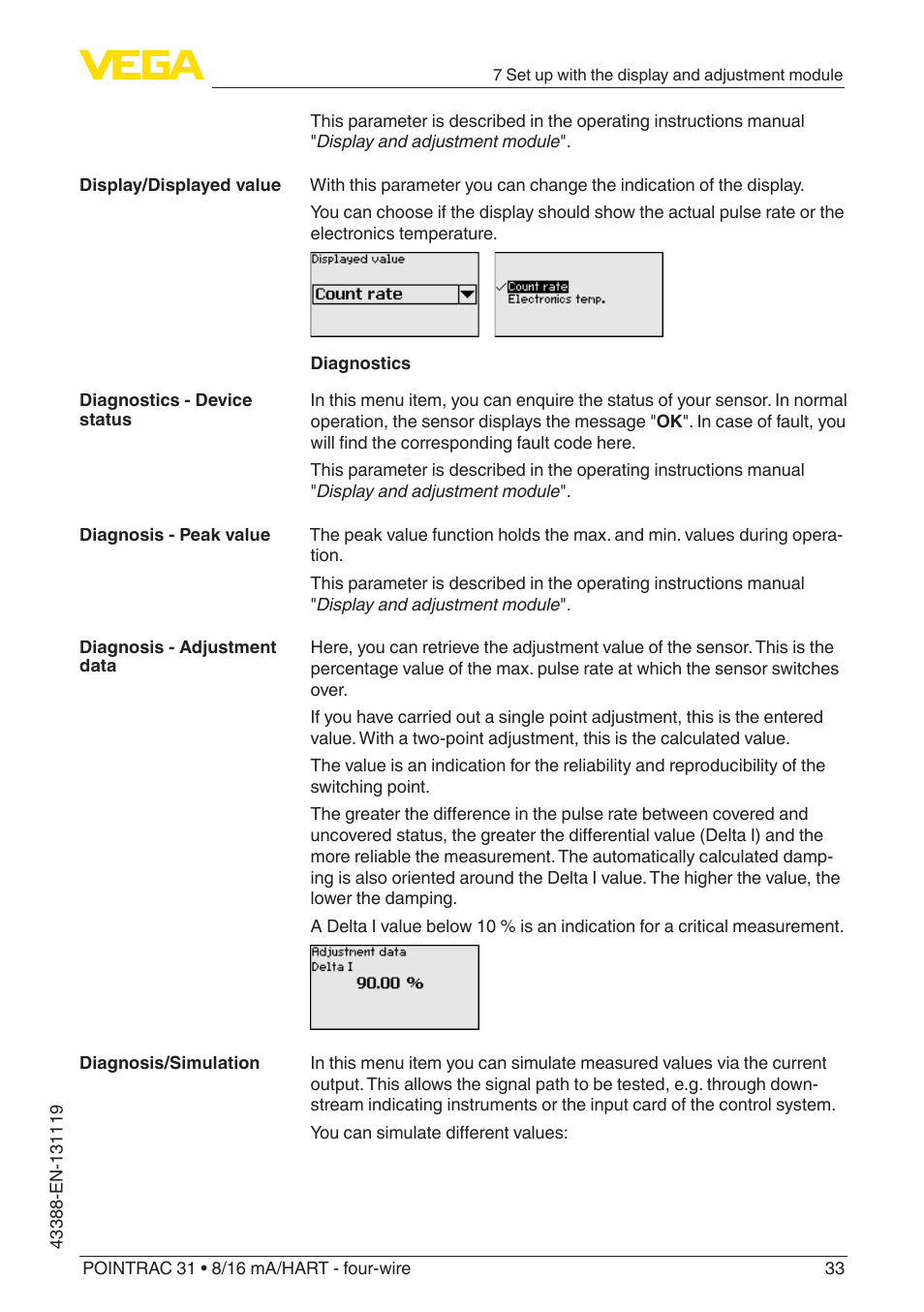 VEGA POINTRAC 31 8_16 mA_HART - four-wire With SIL qualification User Manual | Page 33 / 60