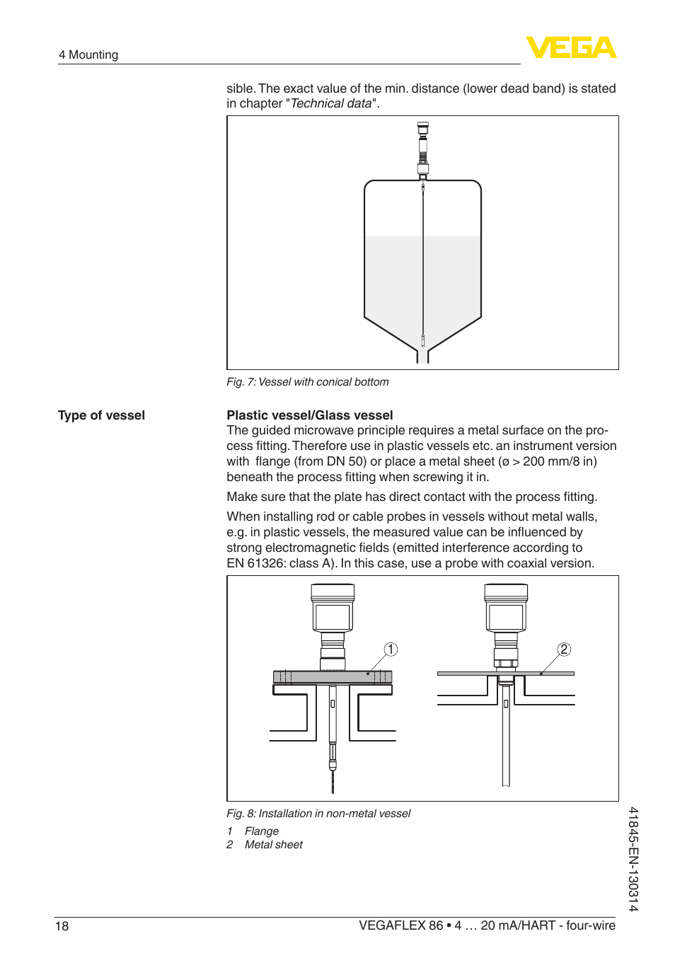 VEGA VEGAFLEX 86 4 … 20 mA_HART - four-wire User Manual | Page 18 / 92