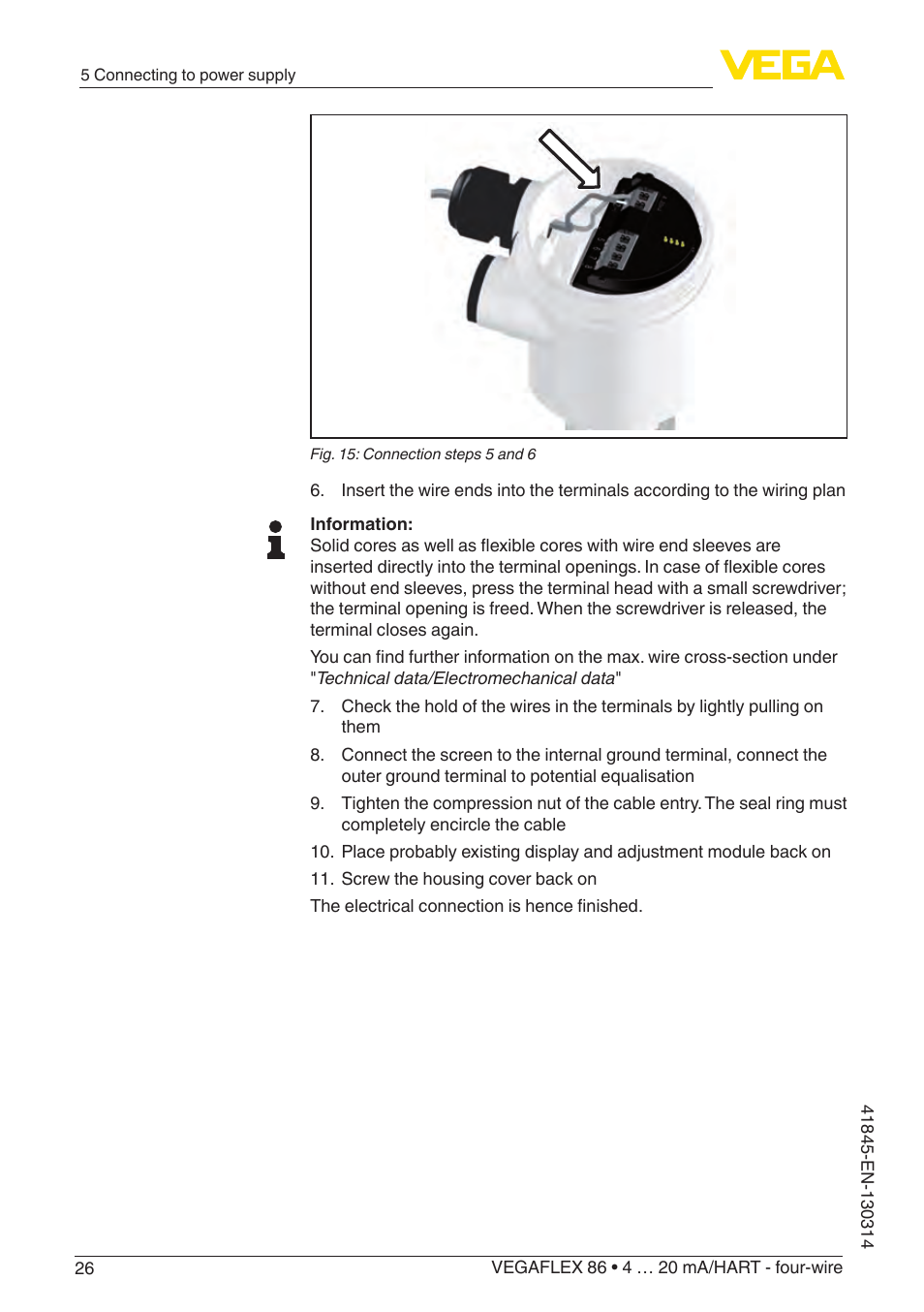 VEGA VEGAFLEX 86 4 … 20 mA_HART - four-wire User Manual | Page 26 / 92