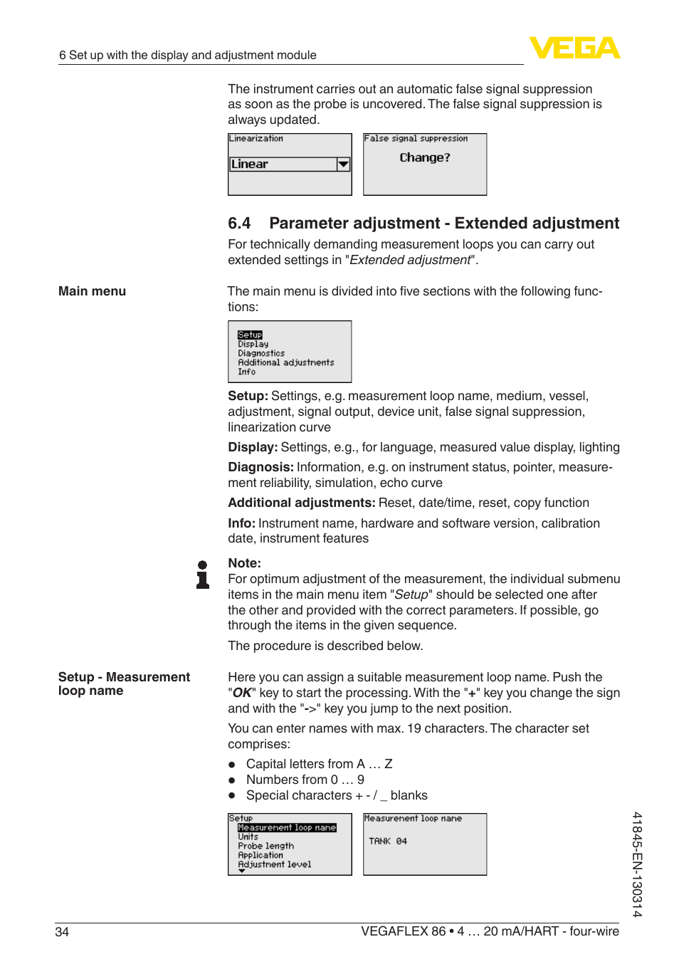VEGA VEGAFLEX 86 4 … 20 mA_HART - four-wire User Manual | Page 34 / 92