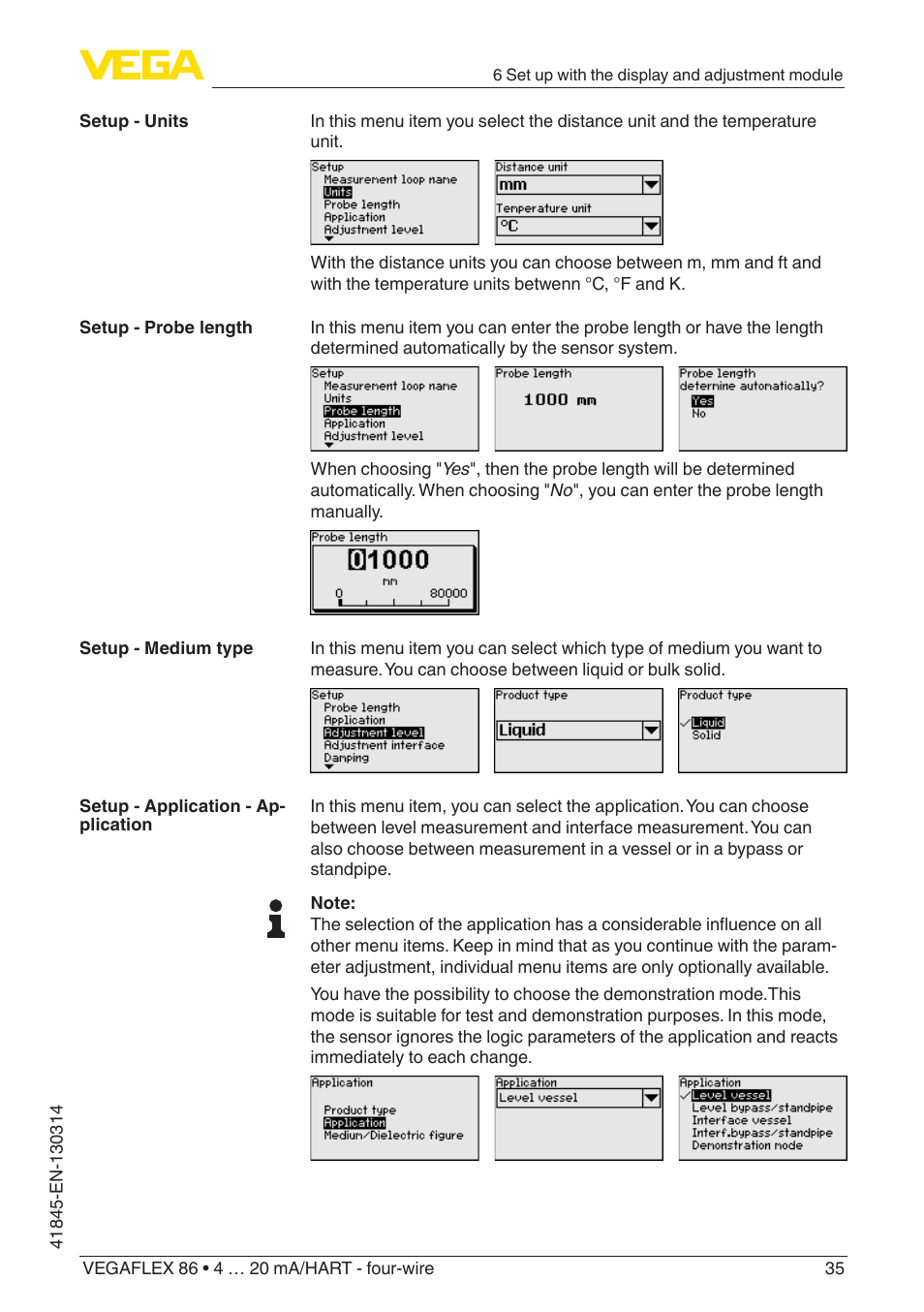 VEGA VEGAFLEX 86 4 … 20 mA_HART - four-wire User Manual | Page 35 / 92