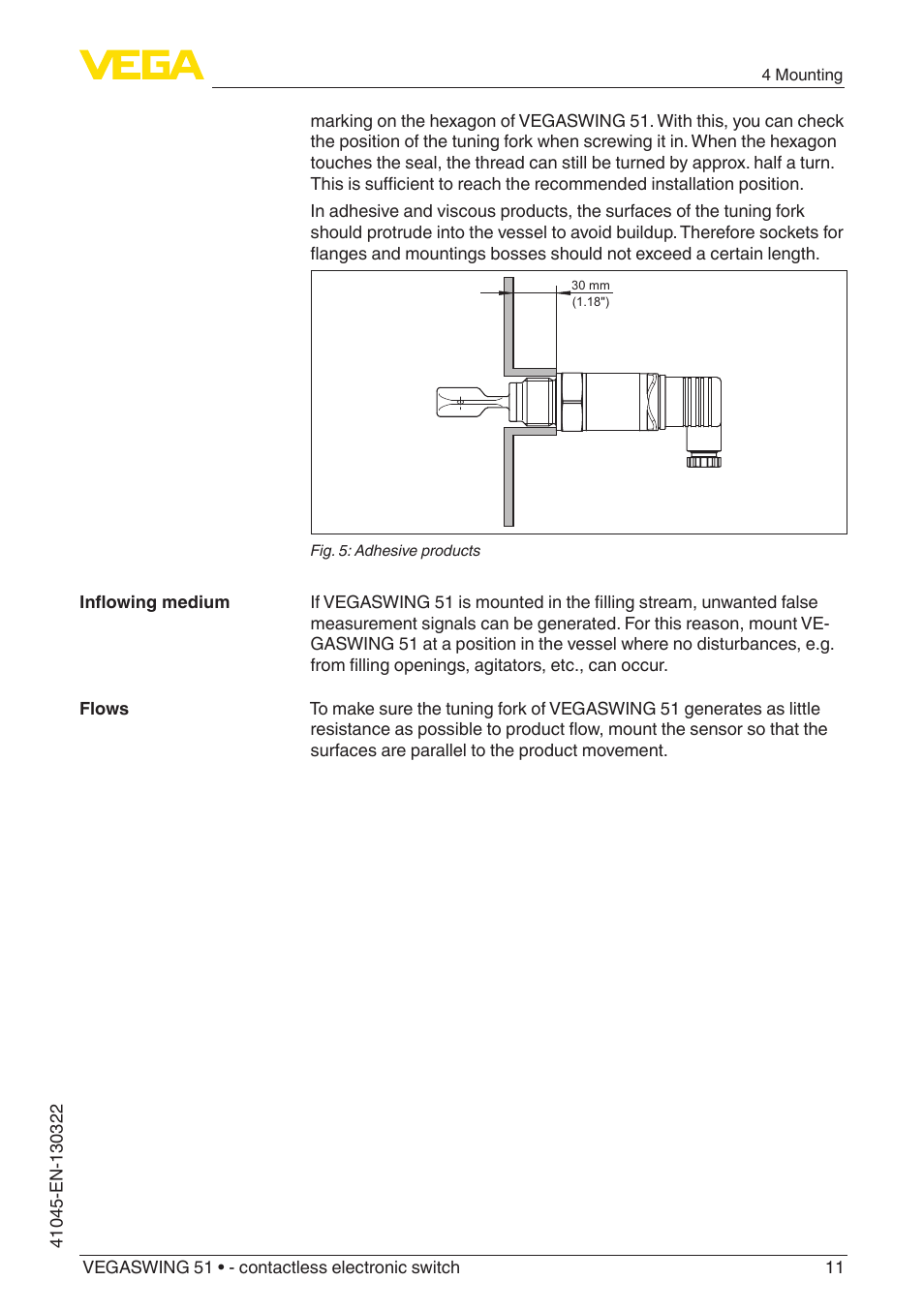 VEGA VEGASWING 51 - contactless electronic switch User Manual | Page 11 / 32