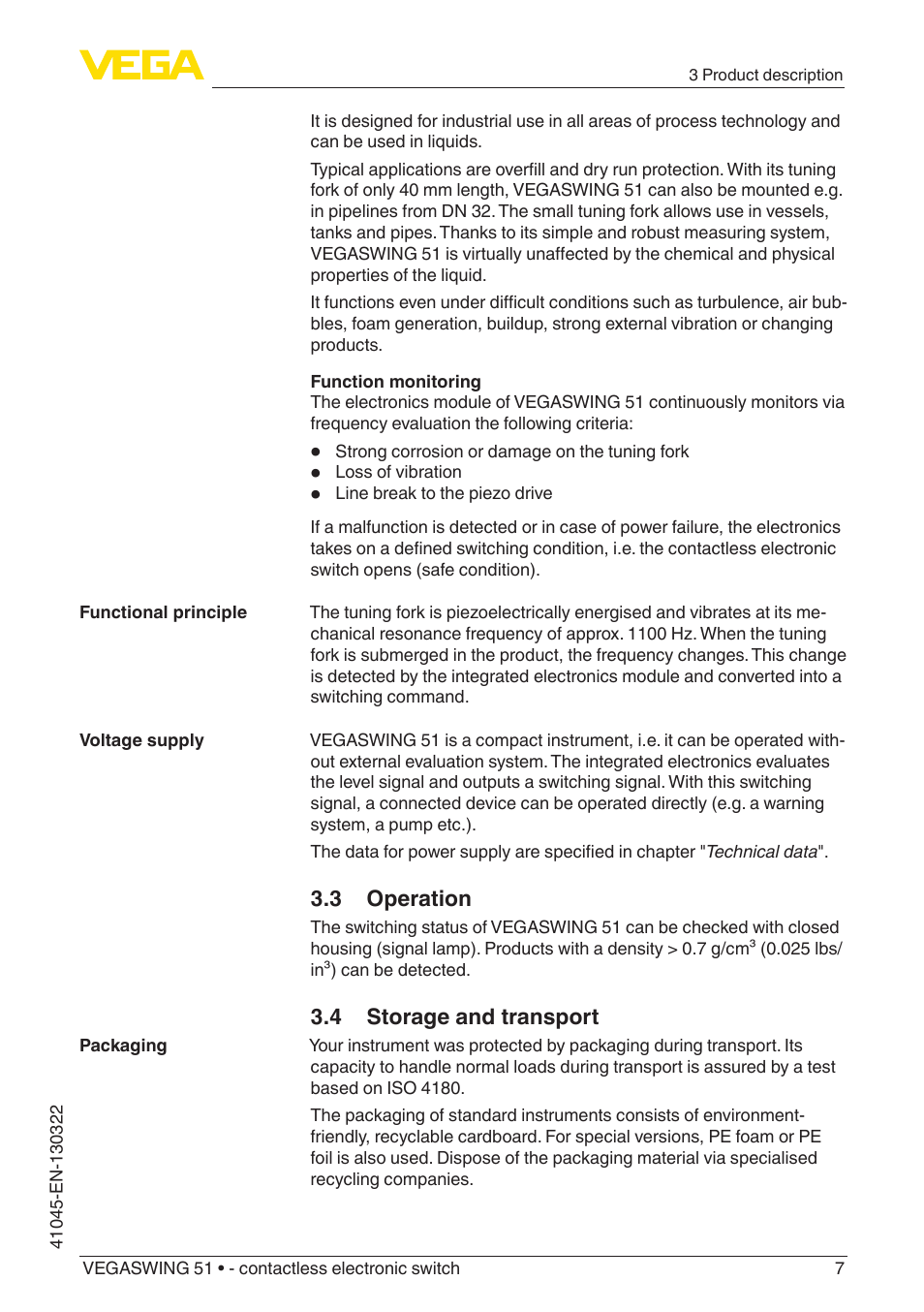 VEGA VEGASWING 51 - contactless electronic switch User Manual | Page 7 / 32