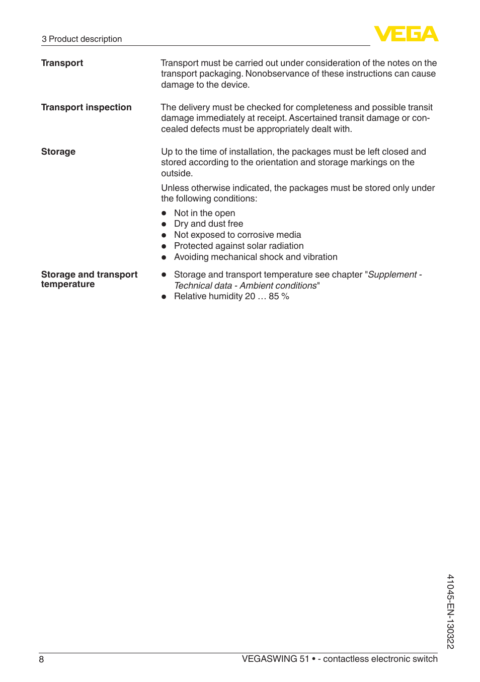 VEGA VEGASWING 51 - contactless electronic switch User Manual | Page 8 / 32