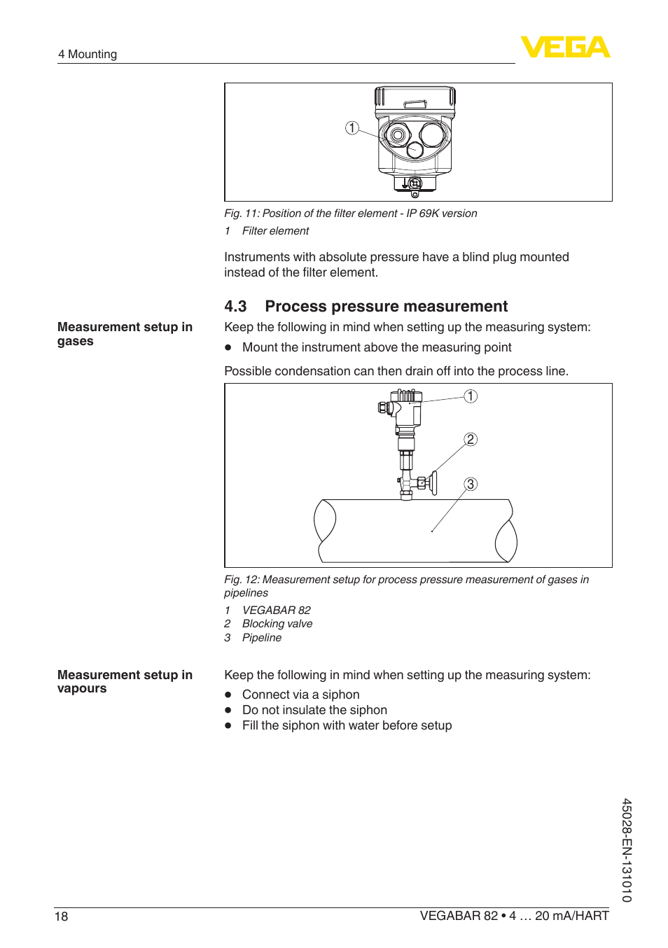 3 process pressure measurement | VEGA VEGABAR 82 4 … 20 mA_HART - Operating Instructions User Manual | Page 18 / 88