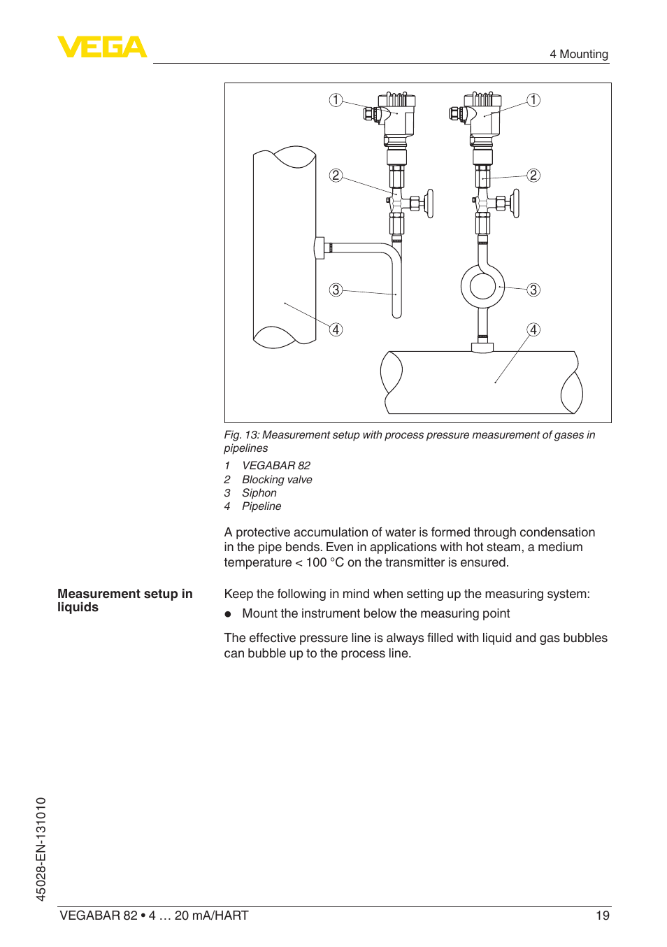 VEGA VEGABAR 82 4 … 20 mA_HART - Operating Instructions User Manual | Page 19 / 88