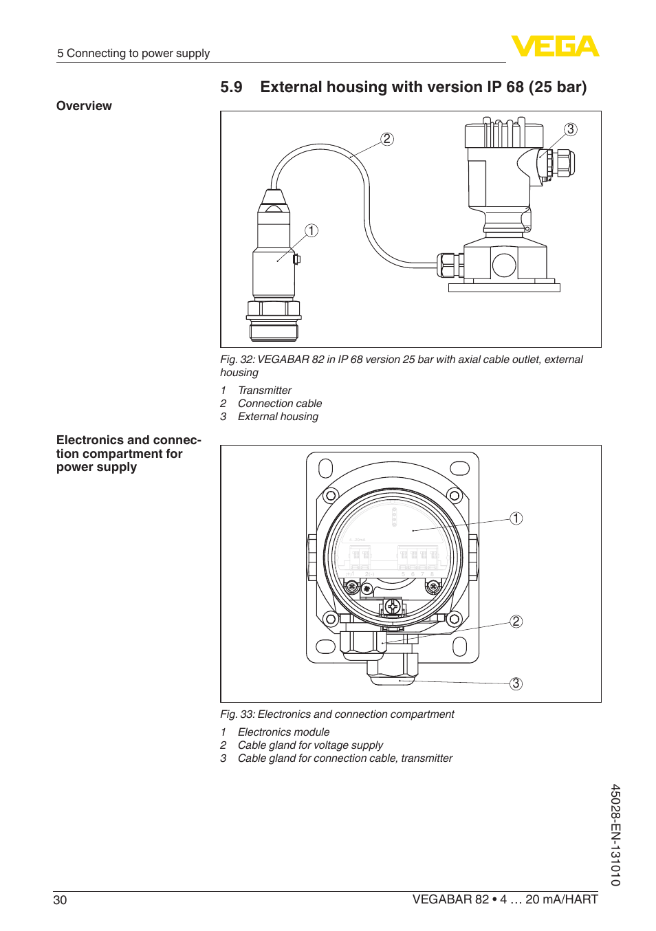 VEGA VEGABAR 82 4 … 20 mA_HART - Operating Instructions User Manual | Page 30 / 88