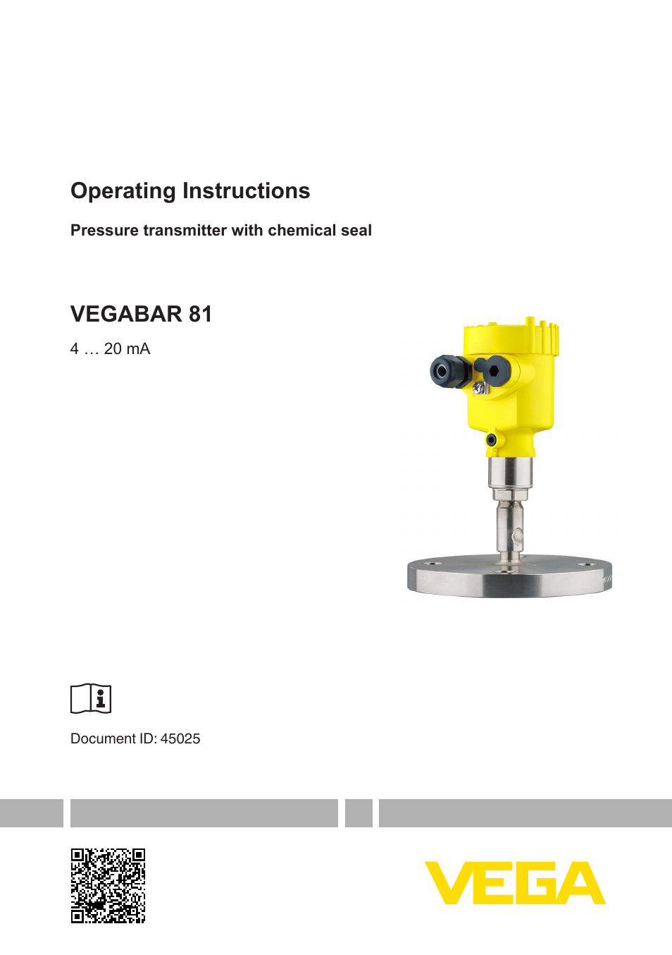 VEGA VEGABAR 81 4 … 20 mA - Operating Instructions User Manual | 76 pages