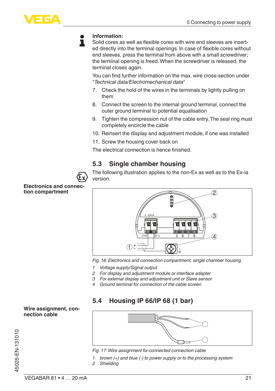 3 single chamber housing | VEGA VEGABAR 81 4 … 20 mA - Operating Instructions User Manual | Page 21 / 76