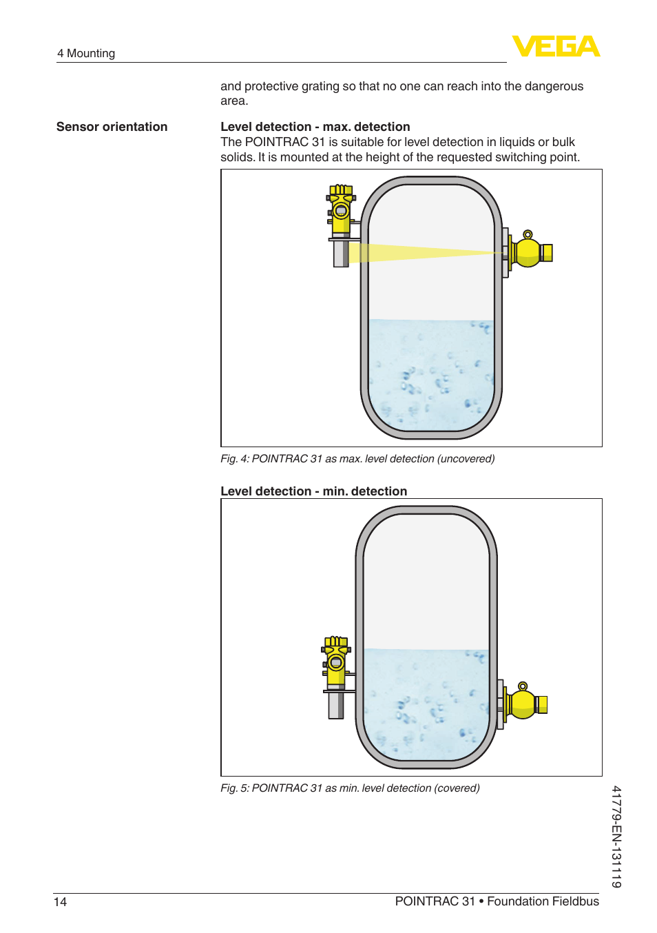 VEGA POINTRAC 31 Foundation Fieldbus User Manual | Page 14 / 60