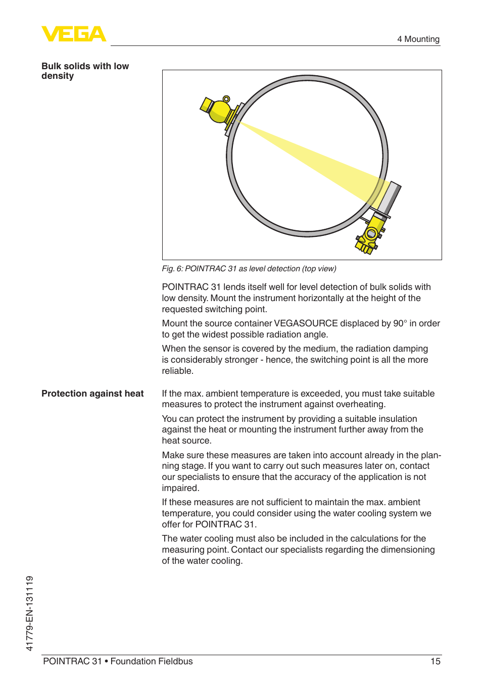 VEGA POINTRAC 31 Foundation Fieldbus User Manual | Page 15 / 60