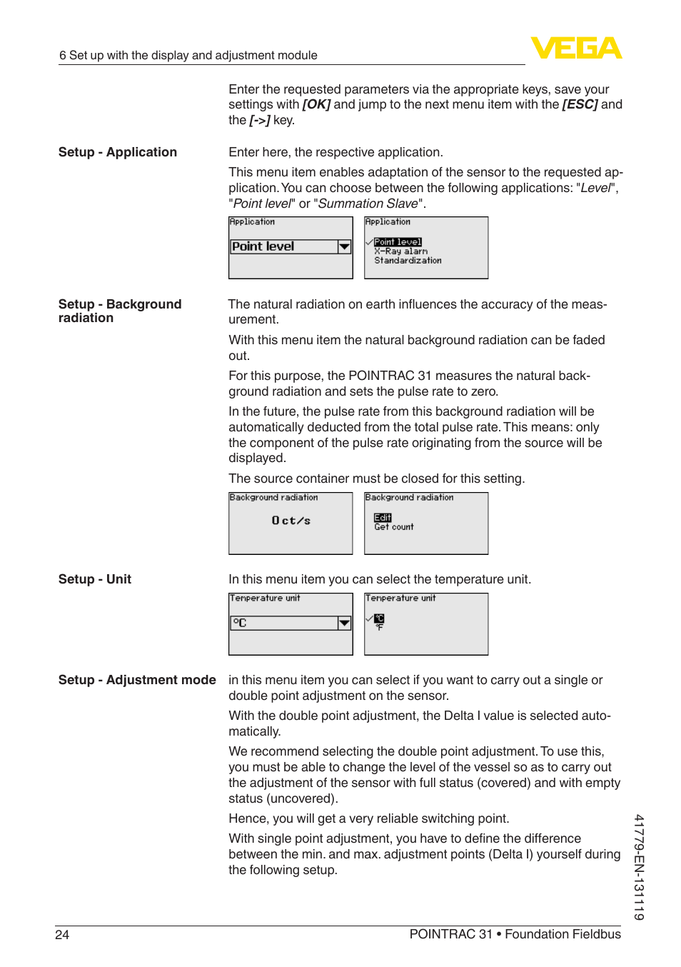 VEGA POINTRAC 31 Foundation Fieldbus User Manual | Page 24 / 60