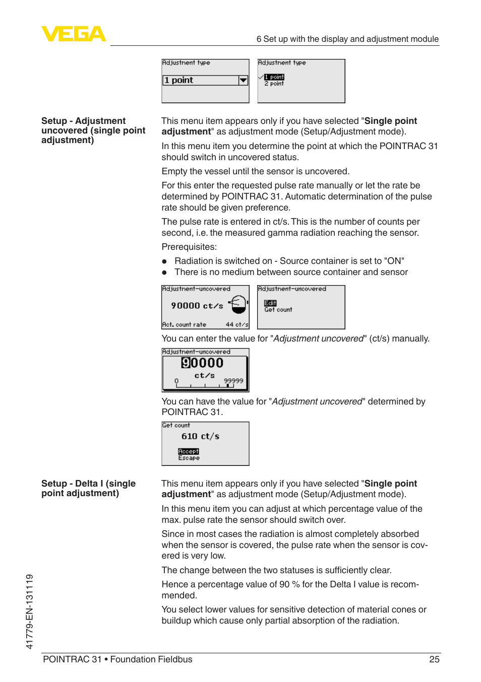 VEGA POINTRAC 31 Foundation Fieldbus User Manual | Page 25 / 60