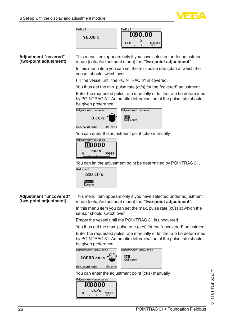 VEGA POINTRAC 31 Foundation Fieldbus User Manual | Page 26 / 60