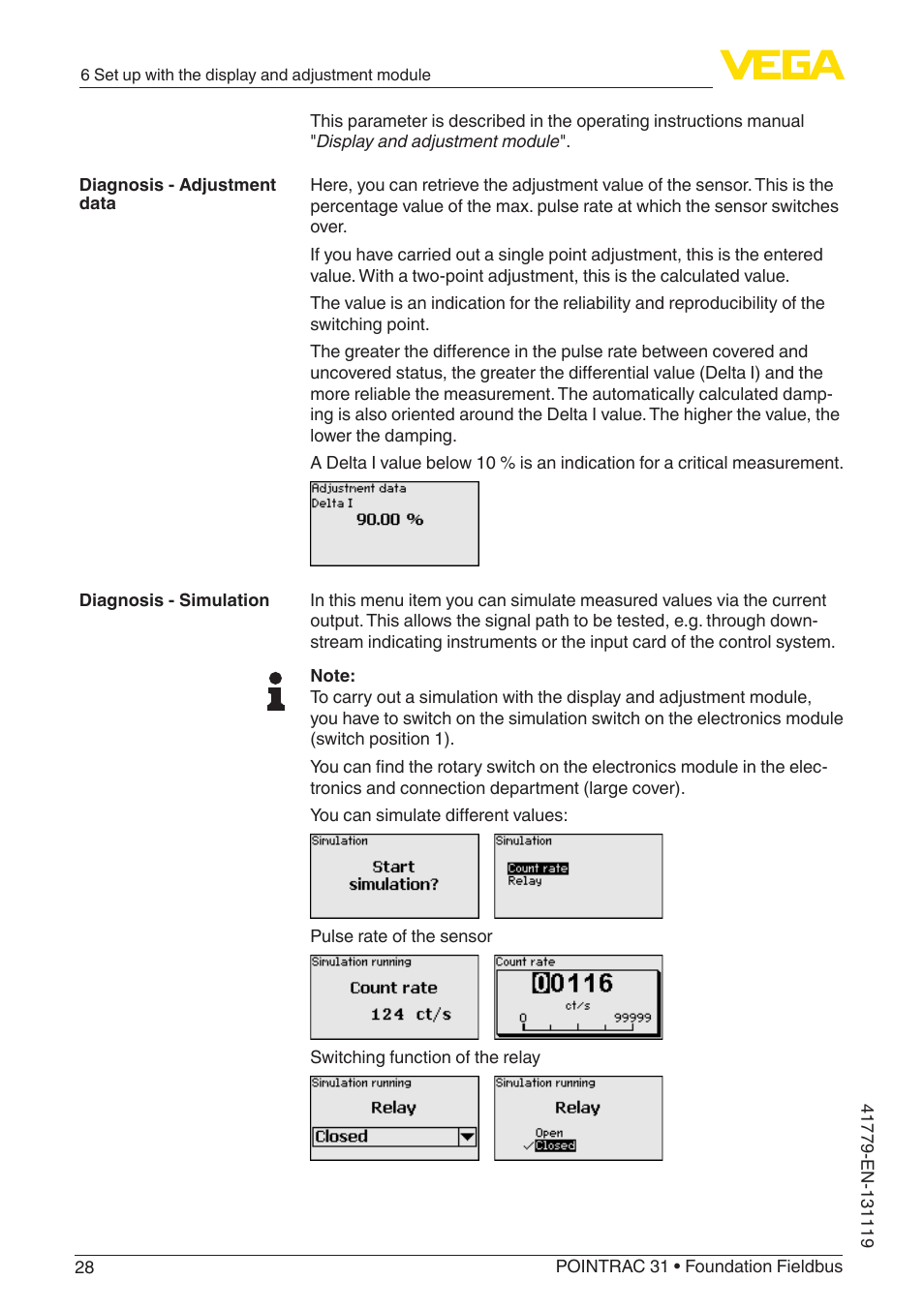 VEGA POINTRAC 31 Foundation Fieldbus User Manual | Page 28 / 60